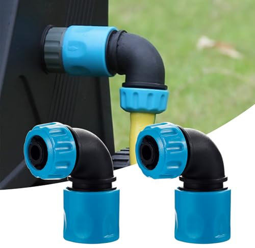 FULAIERGD Lot de 2 raccords rapides en ABS 12,5 mm pour tuyau d'arrosage de jardin, lavage de voiture, coude à 90 degrés