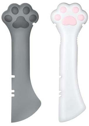 BNREOZA 2 pièces cuillère à nourriture pour chat, cuillère à nourriture pour chien et chat, mini spatule pour bocal d'animaux, cuillère à nourriture en silicone pour bocal d'animaux