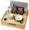 ROCDEER Couch Caddy, Bamboo Couch Cup Holder Tray with 6 Compartments, Sofa and Bed Organizer for Drinks, Snacks, and Remotes