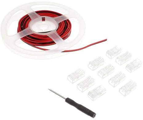 MAGICLULU 2-poliger LED Streifen Verbinder für 8mm LED Lichtleisten Lötfrei Kompatibel mit 5v 12v 24v Abs Material und Verzinntem Kupfer für Beleuchtungsanschlüsse
