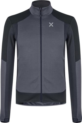 MONTURA Stretch Color Maglia, Felpa Leggera da Uomo in Pile Stretch da alpinismo (IT, Testo, M, Regular, Regular, Graphite Blue/Nero)