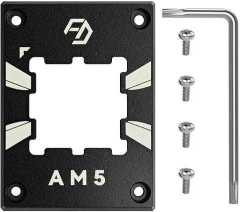 AM5 CPU Contact Frame - Anti-Bending & Cooling Bracket for Ryzen 7000/8000/9000 | Compatible with ASUS/MSI/Gigabyte | High-Performance Aluminum | Easy Installation