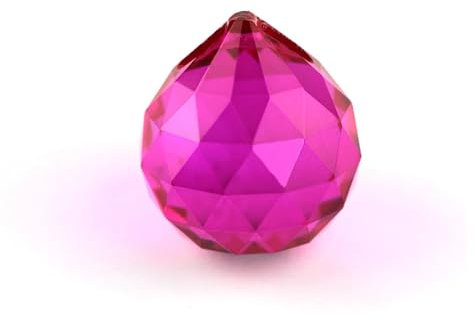 tianwandong 1 pièce 30 mm boule de lustre en cristal de différentes couleurs prismes à facettes en verre boule de suspension for rideaux(Rose)