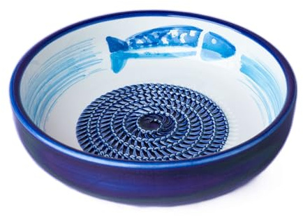 Beamel Home Plato Rallador Cerámica Hecho A Mano Diseño Decorativo Utensilio Cocina Arte Funcional Vajilla Artesanal (Tuna, Mediano)