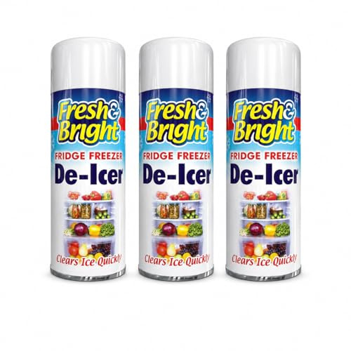 Fast Acting De-Icer Spray For Fridge & Freezer 200ml Defrost for Ice Build Up Quick Ice Removal Formula Anti Bacterial Defrost Solution Easy No Scrape Cleaning Formula (200ml (Pack of 3))