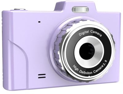 MuchLuckystar 48MP Digital Camera with 8X Zoom and Autofocus, FHD 1080P Point and Shoot Compact Camera for Students and Teens, Purple