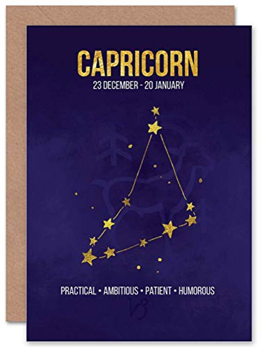 Wee Blue Coo BIRTHDAY CARD - STAR SIGN ASTROLOGY CAPRICORN