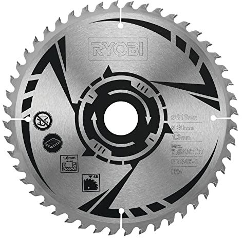 RYOBI - Lame carbure 48 dents diam. 216 mm - alésage 30 mm - épaisseur 1,6 mm pour scies à onglets EMS216 / EMS216L / R18MS216 - SB216K16T48A1