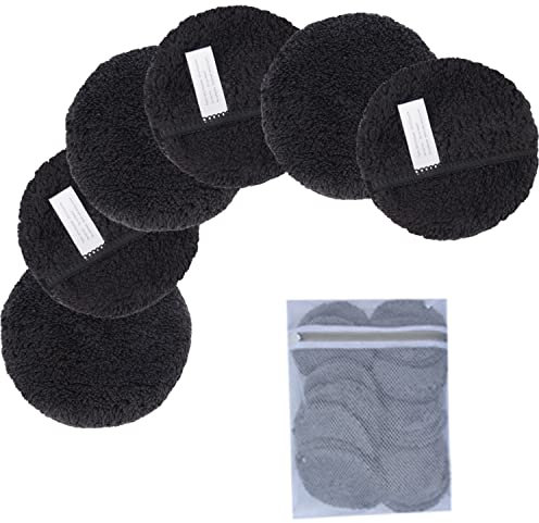 KinHwa Panno Microfibra Viso Dischetti Struccanti Lavabili Pad Struccante Lavabile 6Pezzi Nero