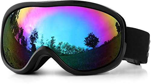 SPOSUNE Ski Goggles 100% UV400 Protection Anti-Fog Spherical Dual Lens OTG Snow Snowboard Goggles for Men Women Youth Helmet Compatible Windproof Impact Resistant