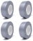 gws 4 Rollen Gewebe-Klebeband Premium Qualität | Naturkautschuk-Panzer-Duct-Tape | von Hand reißbar | Steinband | 50 m x 38 mm silber