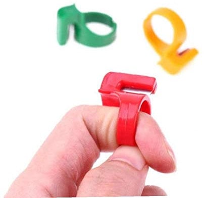 Casecover 3pcs/set Plastic Quilting Sewing Thread Cutter Ring Line Finger Cutting Tool for Yarn Thread Random Color