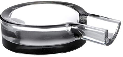 GERMANUS Aschenbecher aus Glas für Zigaretten oder Zigarren, schwarz transparent