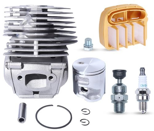 Pistone e Cilindro per motosega Husqvarna 545 550 550XP Motosega, ADEFOL Kit Cilindro con Filtro Aria Candela e Valvola di Decompressione Pezzi di Ricambio Accessorio Durevole