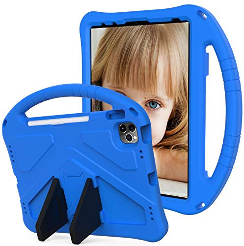 MadeRy Custodia per iPad Air 4 10.9 2020 / iPad Pro 11 2021/2020 / 2018, Leggera Rugged Protettiva Bambino Cover Antiurto con Staffa, Blu