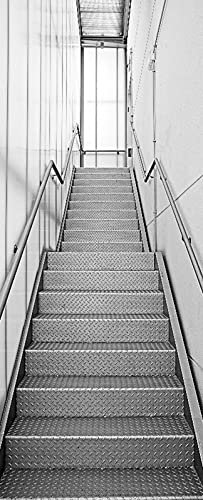 A.Monamour Türtapete Selbstklebend Türfolie Türposter 3D Weiße Innentreppe Vinyl Folie Türdeko Tapete Wandbild Türaufkleber Türtattoo 85 x 215 cm