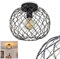 Deckenleuchte Nordslesvig, moderne Deckenlampe aus Metall in Gold/Schwarz, Leuchte in Gitter-Optik, 1-flammig, 1 x E27, mit Lichteffekt an der Decke, ohne Leuchtmittel