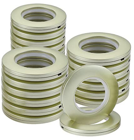 Coolty 32 Stück Vorhang Ösenringe aus Kunststoff, Rund Ringe Klammer 40mm Innendurchmesser Gardinen Ösen für Fenstervorhang, Duschvorhang,Wohnaccessoires Deko (Champagnergold)