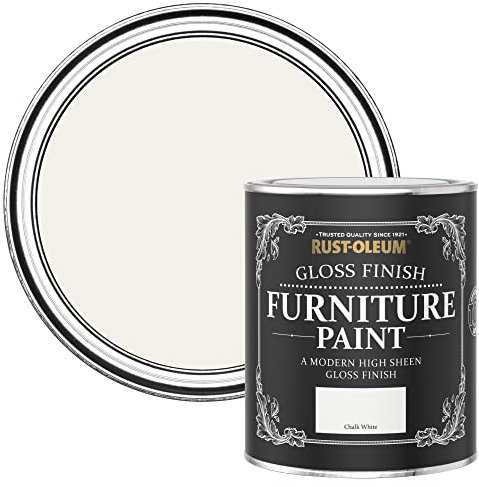 Rust-Oleum White Furniture Paint in Gloss Finish - Chalk White 750ml