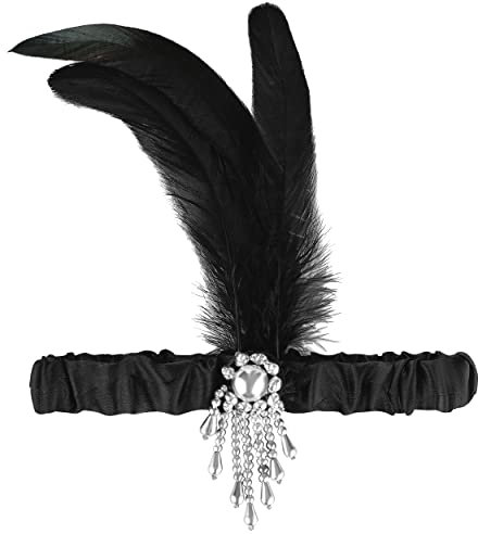 Bandeau à plumes des années 20 | Bandeau Gatsby | Bandeau à paillettes | Bandeau rétro Charleston | Bandeau à plumes | Bijoux de cheveux 1920s | Accessoire pour femme
