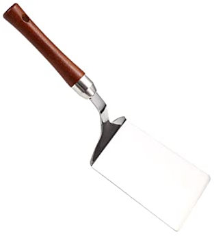 Espátula Parrilla Barbacoa,Espátula Teppanyaki,Acero Inoxidable Múltiples Fines Espátula Teppanyaki con Mango Madera para Parrillas Teppanyaki, Hamburguesas,Filetes- grado comercial