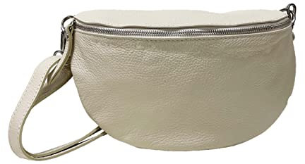 J26 XL ITALY Leder Tasche Gürteltasche Crossbody Hüfttasche Bauchtasche Umhängetasche Unisex Italy (Beige)