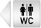 Türschilder24 Cartello XXL – Targa per porta • 125 x 125 mm • freccia direzionale per WC • 1,5 mm in alluminio pieno • 100% Made in Germany (targa WC con freccia per qualsiasi direzione)