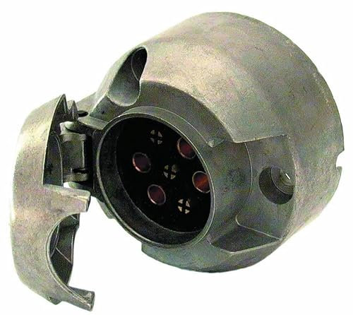 Kunzer D 71 AK Steckdose - 7-polig - Metall mit Abschaltkontakt - 10 Stück - Verbindung zw. KFZ & Anhänger, Lichtübertrag