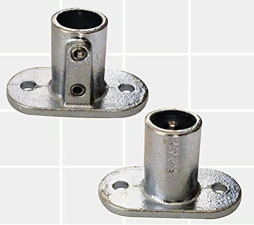 Galvanized Tube Fittings - (132 Floor Base Plate Flange-48mm OD Tube D48) Steel Connectors for Plumbing, & DIY Projects | Pipe Fittings for Residential & Industrial Use | 4PK