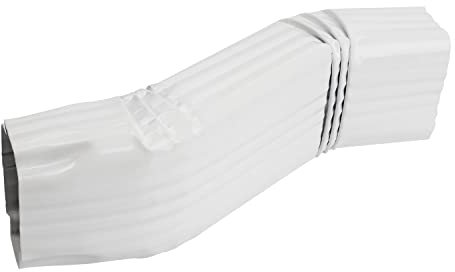 Dachrinnen-Fallauslauf, Vorfach, Stil A, Winkel (versetzt = 3), 5,1 x 7,6 cm, Weiß, S-Form