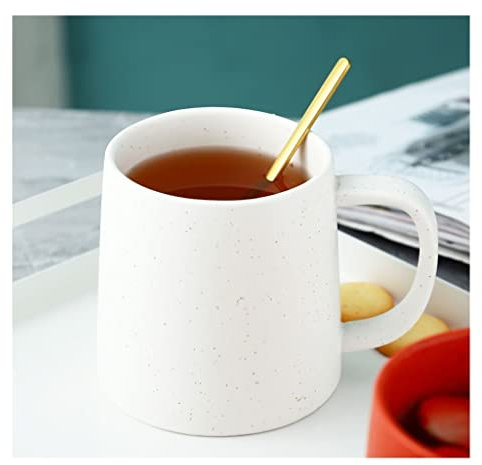 BNNP Taza de cerámica de café congelada Textura de té de Cacao Taza de Agua Taza con Cuchara (14.8 oz) (Color : C)