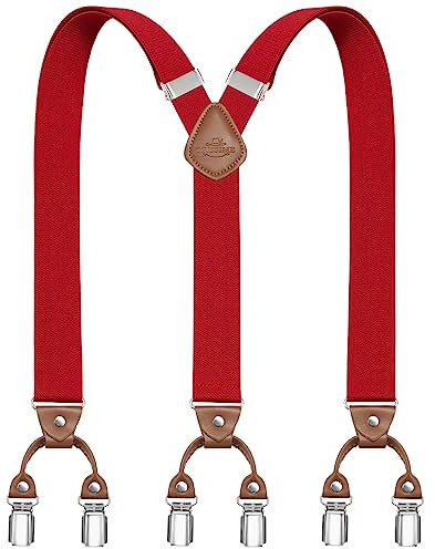 Dresime Herren Hosenträger für Hosen mit 6 Starken Metallclips, Y-Rücken Verstellbare Heavy Duty Elastische