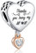 Annmors Charm 925 Sterling Silber Bead Charms Thank you being My Moon with Cubic Zirconia für Europäische Armbänder und Halskette,Schmuck Geschenk für Damen Herren