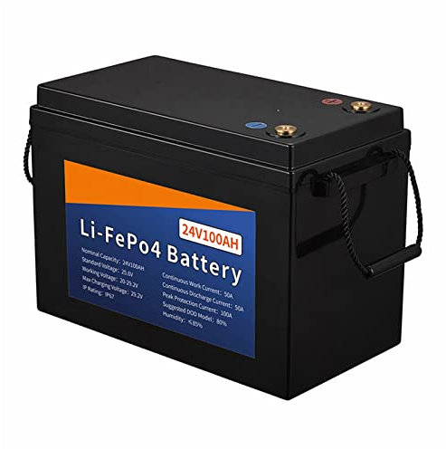 24V 100AH Lifepo4 Battery,4000+ Cycles Rechargeable Battery, Lithium Ion Deep Cycle Energy Storage Rechargeable Battery, Built in 100A BMS Maintenance-Free,for RV, Camping, Solar Home, Boat, Etc