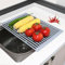 Scolapiatti da Appoggio per Lavello Pieghevole, Scolapiatti in Acciaio e Silicone, Tappetino Scolapiatti Salvaspazio, Accessori Lavandino Cucina per Essiccare Posate e Verdura, 43 * 30.5CM, Grigio