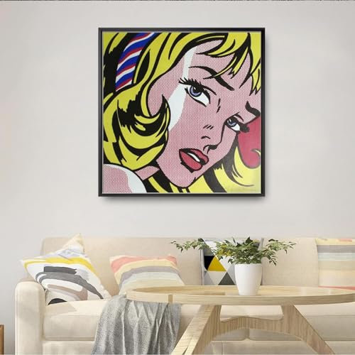 FURLOU Poster Fashion Pop Leinwandgemälde Roy Lichtenstein Wandkunstdrucke für Bardekor Bilder 50x50cmx1 ohne Rahmen