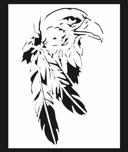 Schablone mit Adler-Logo, 12,7 x 20,3 cm, für Scrapbooking, Airbrush-Malerei, Zeichnen und mehr, wiederverwendbare Schablone STENCILAIR