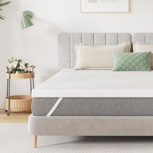 Novilla Sobrecolchón, 120x190 7.5 cm Topper Colchón de Fibra, Sobrecolchón de Espuma Confort y Lavable a 60°C, Transpirable y Fresco, Blanco