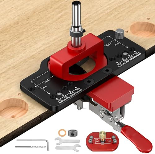VASTHOME Cabinet Hinge Jig for 35 mm Hinges, Aluminum Alloy Material with Clamping Function, Concealed Hinge Jig Fit with Blum, Slow Close, Hidden, Self Closing, Corner, and Face Frame Cabinet Hinges