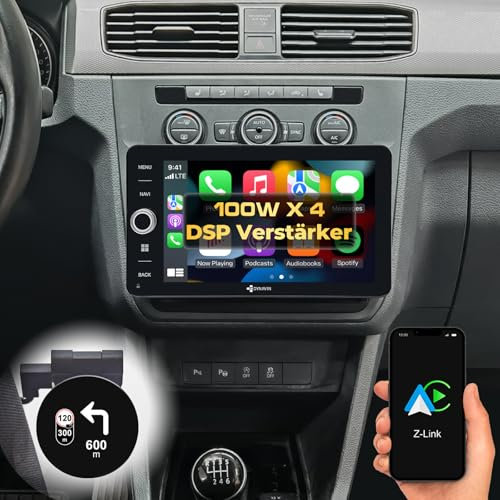 DYNAVIN Android Autoradio Navi für VW Caddy Golf 6 Golf 5 Plus Tiguan Sharan Polo, 9 Zoll Radio mit Wireless Carplay und Android Auto | Head-up Display | Inkl. DAB+: D9-V9W Premium Flex