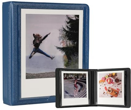 iFreak Polaroid Photo Album Book Fits For Fujifilm Instax Wide Square Picture Album, Holds Square Instant Square SQ1 SQ6 SQ10 SQ20 Camera Film Polaroid 600 i Type 3.5x4.25 inch Film (Marine Blue)