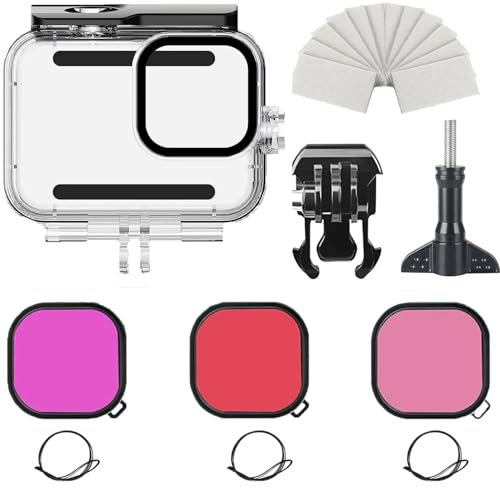FitStill 70M/230FT Underwater Waterproof Case with Dive Filters Compatible for Go Pro Hero 13 Black,Underwater Protective Housing Dive Kit,Professional Action Camera Dive Accessory Accessory Kit