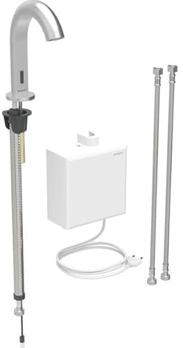 Miscelatore per lavabo Geberit Piave, sporgenza 167 mm, funzionamento a rete, con miscelatore, con cassetta di funzione da esterno, 116.162., Colorazione: Acciaio inox Ottica