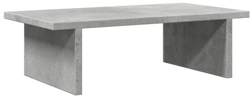 vidaXL Monitorständer, Schreibtischaufsatz mit Stauraum, Unterbau Bildschirm Laptop Ständer, Tisch Erhöhung für PC Monitor Drucker, Betongrau Holzwerkstoff