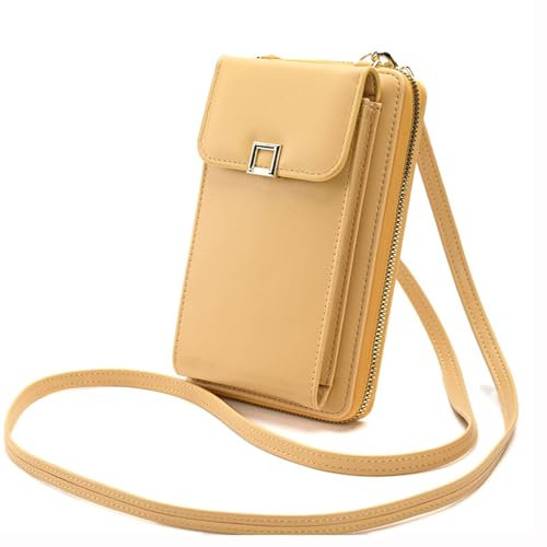 Kleine Umhängetasche Aus Pu Leder Handytasche Zum Umhängen Handytasche Zum Umhängen Damen Umhängetasche Für Damen Handy Tasche Tasche Geldbeutel Brieftasche(Gelb)