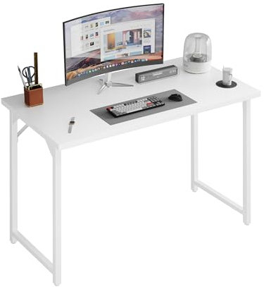 Grandder Bureau d'ordinateur de 80 cm, petit bureau à domicile, table d'écriture pour enfants pour petits espaces, bureau de travail simple, pieds réglables, blanc
