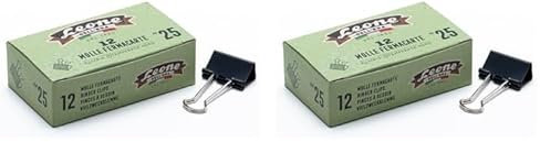 12 Molle Fermacarte Nere Leone Dell'Era - mm.25 - Scatola di cartone riciclato (Confezione da 2)