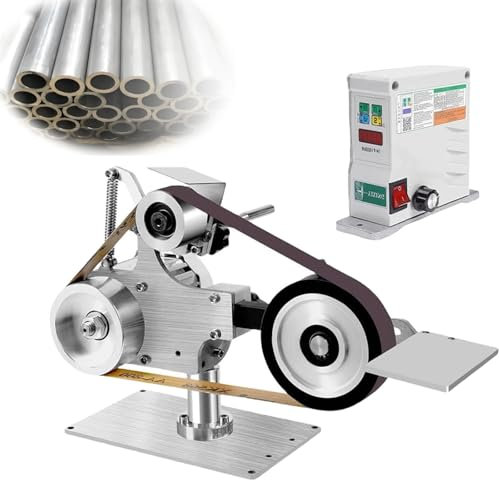 1 x 30 Bandschleifer-Tischschleifmaschine mit Schleifbändern der Körnung 60/800 for präzisen Schärfen und Polieren – bürstenloser Gleichstrommotor mit 550 W Leistung for Messerherstellung, Modellsch