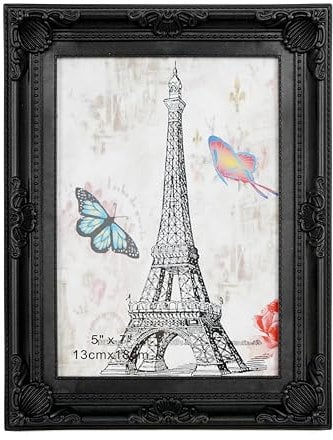 Mein Landhaus Bilderrahmen 20x25 cm – Barock Schwarz – Wandrahmen in Antik-Optik