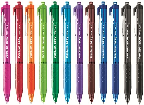 Paper Mate InkJoy 300RT Retractable Ballpoint Pens | Medium Point | Assorted Ink Colours | 12 Pack | Ultra Smooth Ink